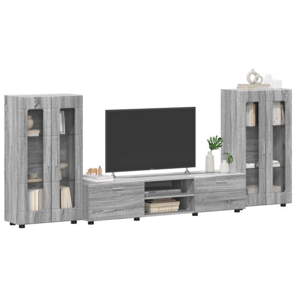 Комплект ТВ шкаф с рафт FLORIN 3 pcs Сив Сонома Инженерно дърво