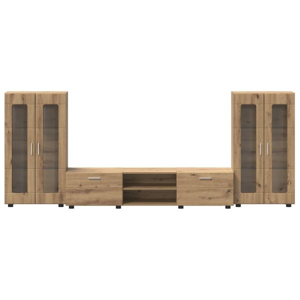 Комплект ТВ шкаф с чекмедже FLORIN 3 pcs Дъб Инженерно дърво