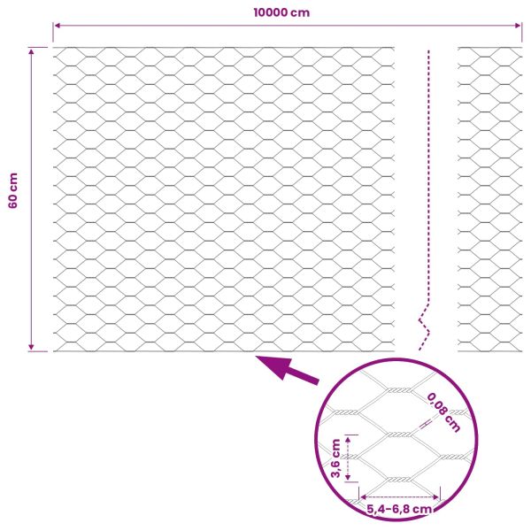 Шестоъгълна ограда Зелен 0,6 x 100 м ПВЦ