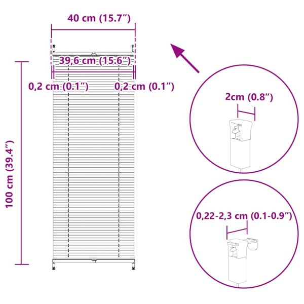 Плисирана щора 40 х 100 см, цвят крем