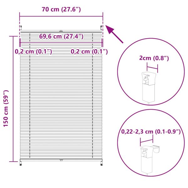 Плисирана щора 70 х 150 см, цвят крем