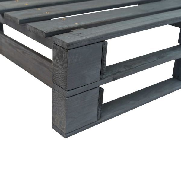 Градински палетен диван с пясъчни възглавници, борово дърво