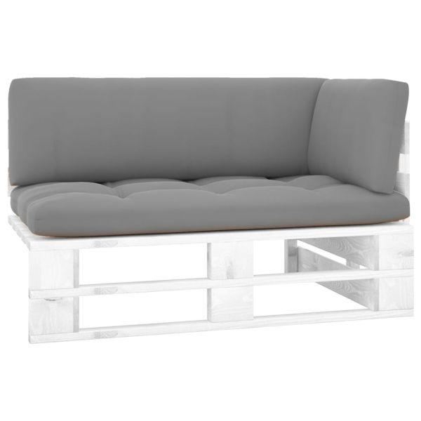 Градинска палетен ъглов диван бял импрегнирано борово дърво