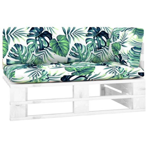 Градинска палетен ъглов диван бял импрегнирано борово дърво