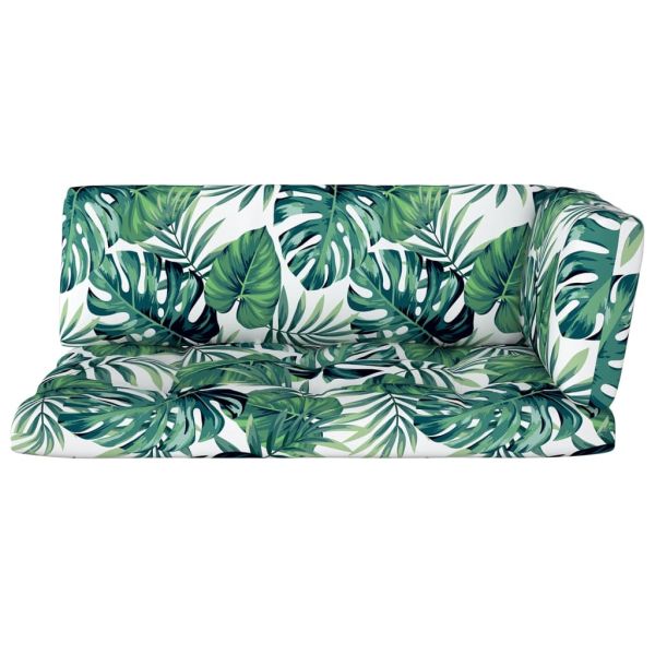 2-местен палетен диван с възглавници бор с черна импрегнация