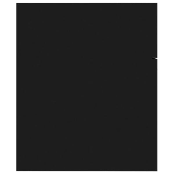 Шкаф за баня с вградена мивка, черен, ПДЧ