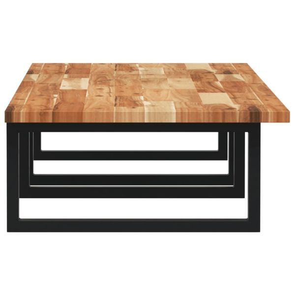 Стенен рафт за мивка, стомана и масивно дърво акация