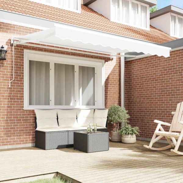 Рамка за сенник Бял 250 x 200 cm Полиестер с PU покритие