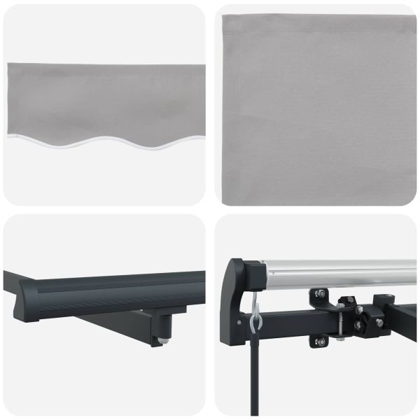 Сгъваем навес Светлосиво 350 x 200 cm текстил