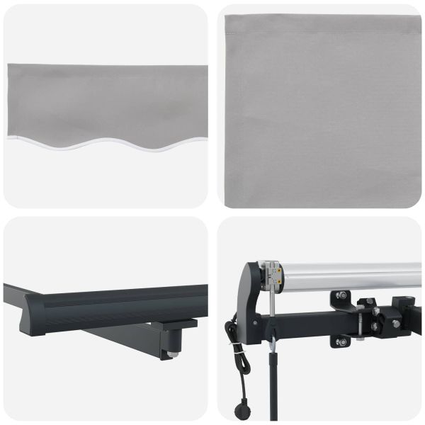 Сгъваем навес Светлосиво 450 × 350 cm Тъкан и алуминий