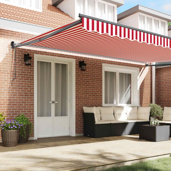 Сенник Червено и бяло 500 x 300 x 165 см Полиестер и метал