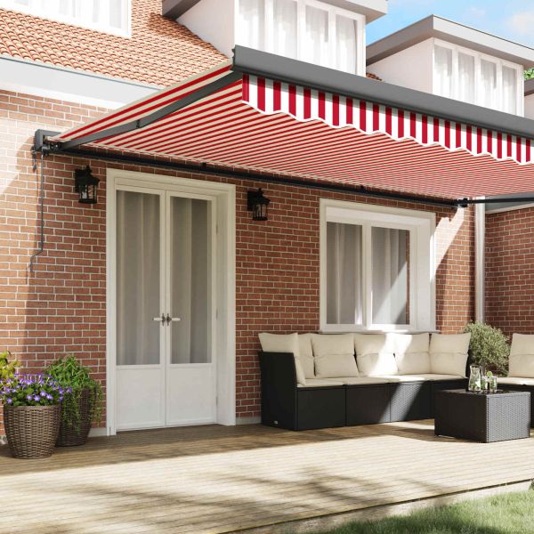 Сенник Червено и бяло 500 x 300 x 165 см Полиестер и алуминий