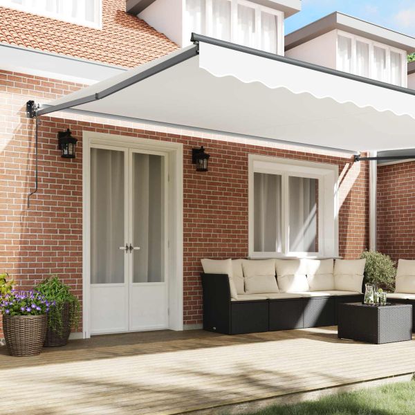 Сенник Бяло 500 × 300 cm Полиестер и метал