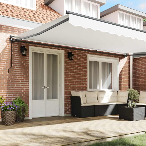 Рамка за сенник Бял 500 × 300 cm Полиестер с PU покритие