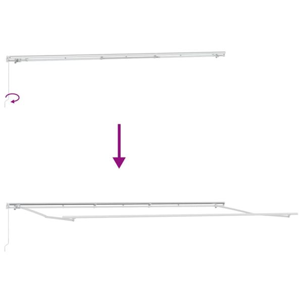 Сгъваем навес Червено и бяло 600 × 350 cm Полиестер и алуминий