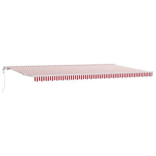 Електрически разтегателен навес Червено и бяло 600 × 350 cm