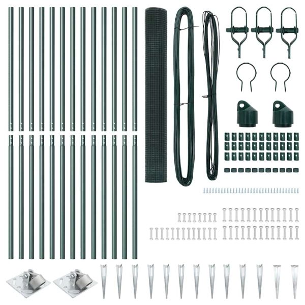 Стълб за ограда. Зелен 25 x 1,4 м (25 x 25 мм решетка)