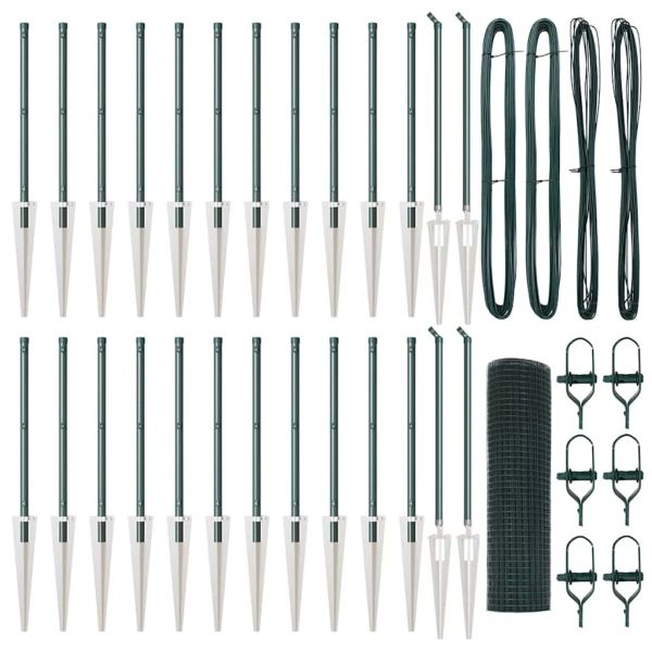 Стълб за ограда. Зелен 50 x 0,4 м (19 x 19 мм мрежа)
