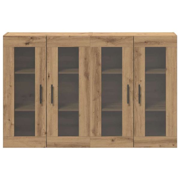 Стенни шкафове 2 pcs Артисан дъб и черно 69,5 x 34 x 90 см