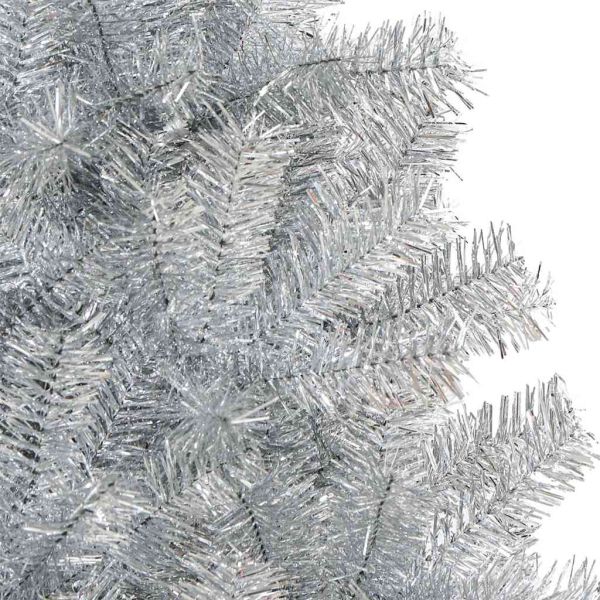 Коледно дърво с 300 LED светодиода Сребрист 240 cm PET