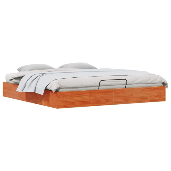 Отоман легло рамка с хранилище Восъчен Кафяв 200 x 200 cm