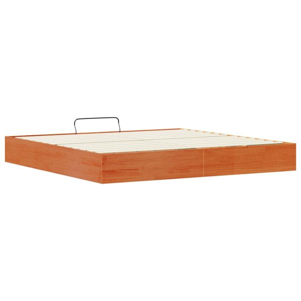 Отоман легло рамка с хранилище Восъчен Кафяв 200 x 200 cm