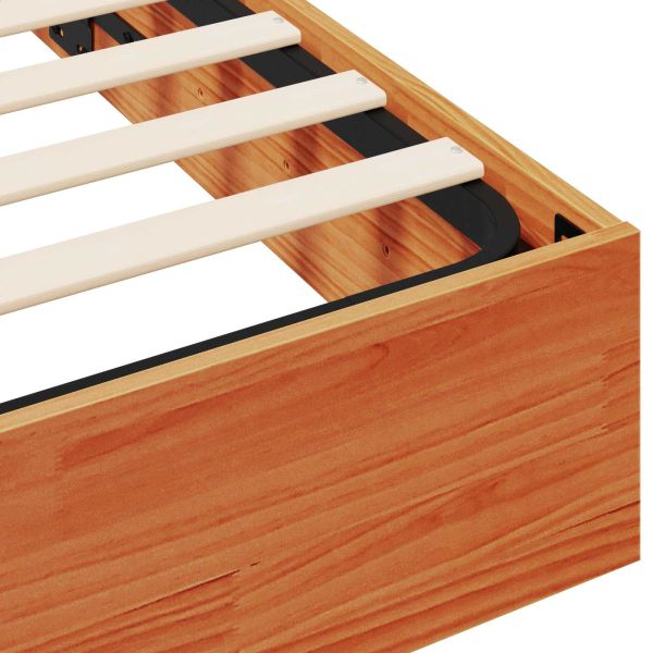 Отоман легло рамка с хранилище Восъчен Кафяв 200 x 200 cm