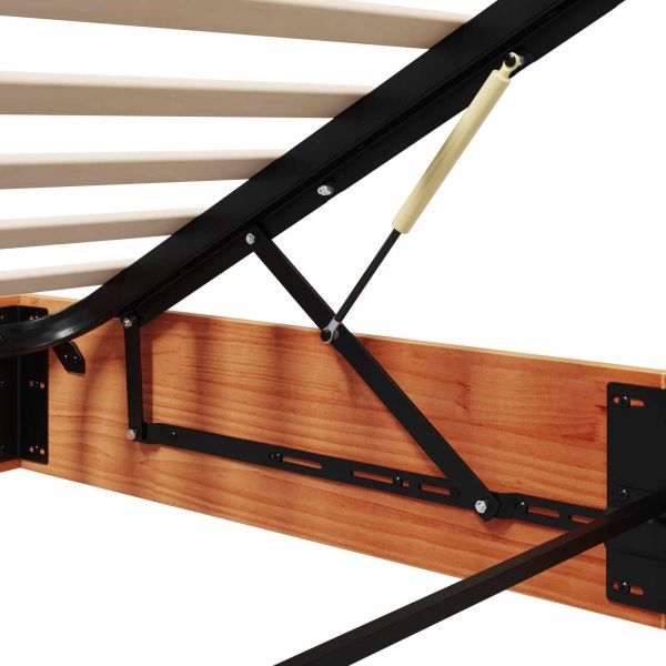 Отоман легло рамка с хранилище Восъчен Кафяв 200 x 200 cm