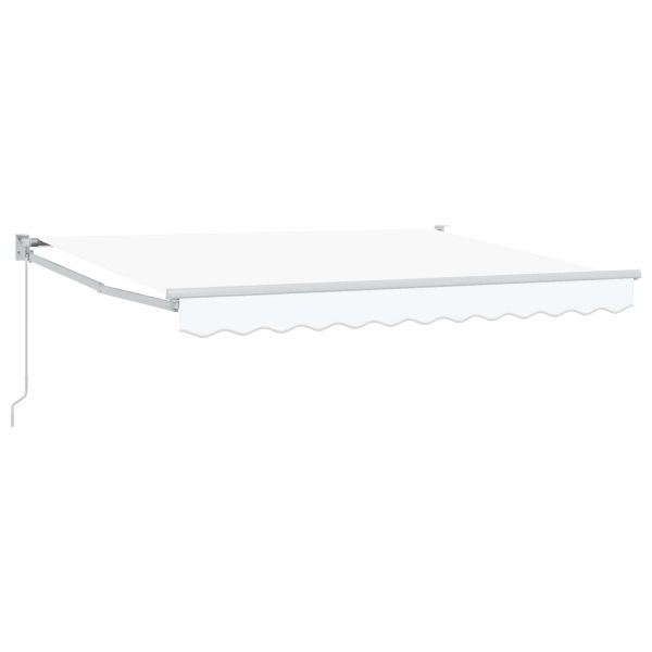 Ръчен сгъваем навес Бял 3,5 x 2 m Полиестер с PU покритие