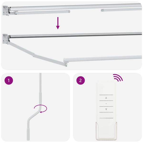 Електрически разтегателен навес Бял 2,5 x 2 m