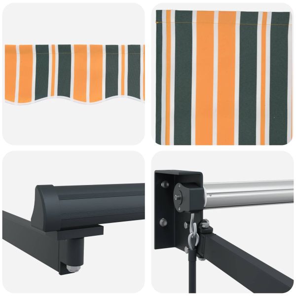 Ръчен сгъваем навес Зелен и жълт 2,5 x 2 m