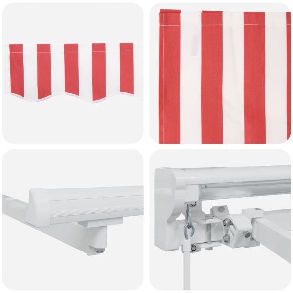 Ръчен сгъваем навес Червено и бяло 5 x 3 m