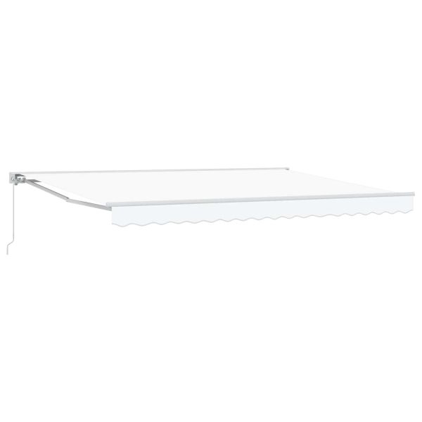 Ръчен сгъваем навес Бяло 5 x 3 m Полиестер с PU покритие