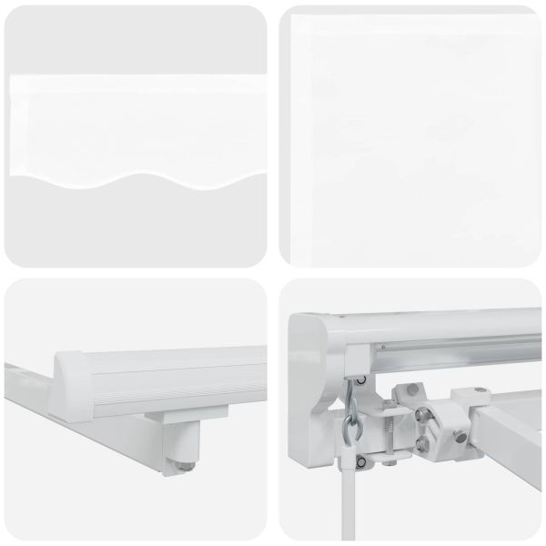 Ръчна рамка за сенник с LEDs Бял 2,5 x 2 m