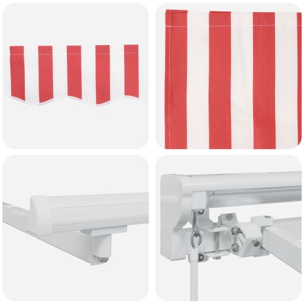 Ръчна рамка за сенник с LEDs Червено и бяло 5 x 3 m