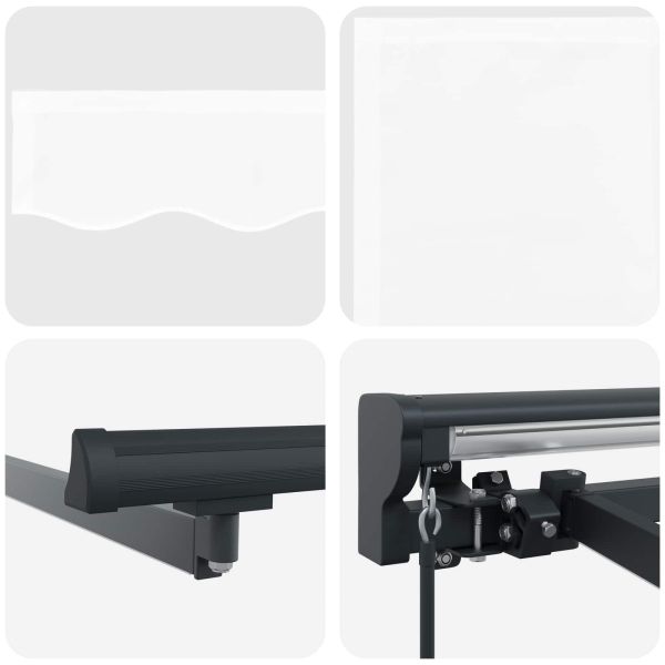 Ръчна рамка за сенник с LEDs Бяло и антрацит 2,5 x 2 m