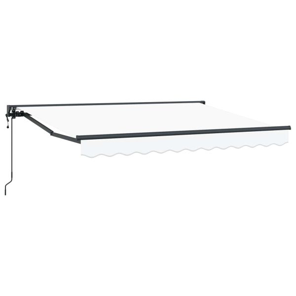 Електрически разтегателен навес Бяло 3,5 x 2 m