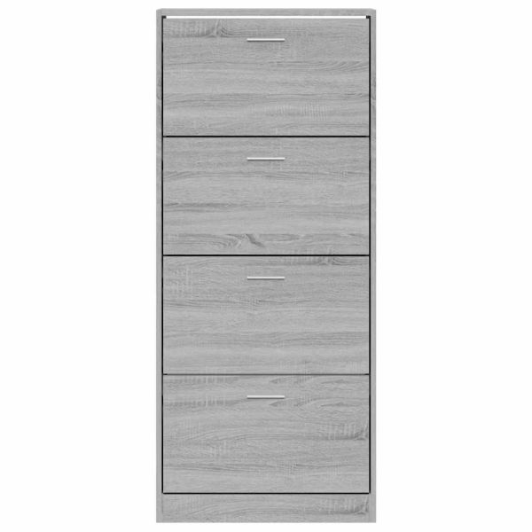 Шкаф за обувки, сив сонома, 63x24x147 см, инженерно дърво