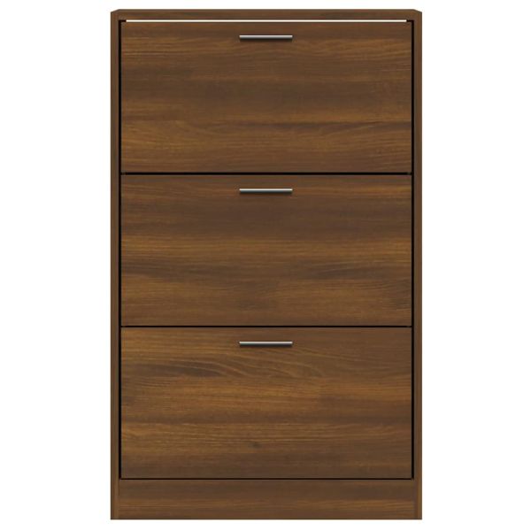 Шкаф за обувки, кафяв дъб, 63x24x103 см, инженерно дърво