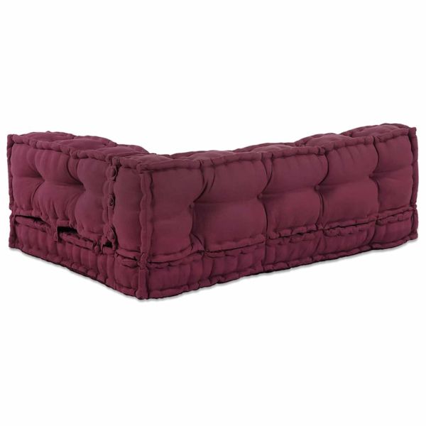 Кушон за палетен диван 3 pcs Тъмен червен 120 x 80 x 38 см