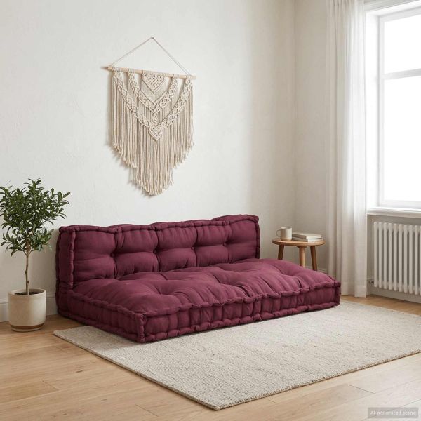 Кушон за палетен диван 2 pcs Тъмен червен 120 x 80 x 38 см