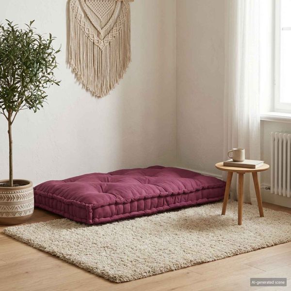Кушон за палетен диван Тъмен червен 120 x 80 x 12 cm Текстил