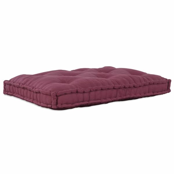 Кушон за палетен диван Тъмен червен 120 x 80 x 12 cm Текстил