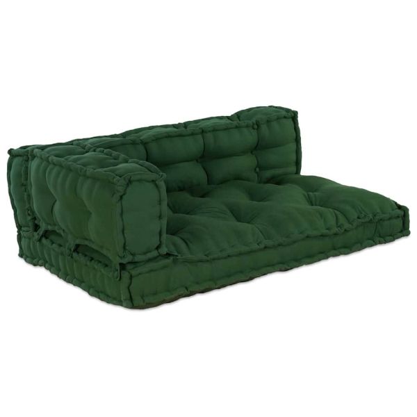 Кушон за палетен диван 3 pcs Зелено 120 x 80 x 38 см Текстил