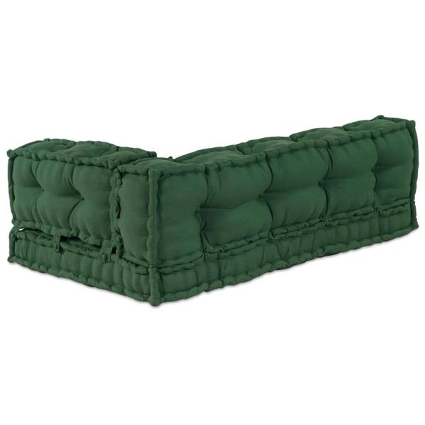 Кушон за палетен диван 3 pcs Зелено 120 x 80 x 38 см Текстил