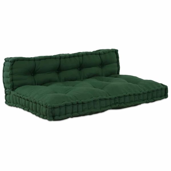 Кушон за палетен диван 2 pcs Зелено 120 x 80 x 38 см Текстил