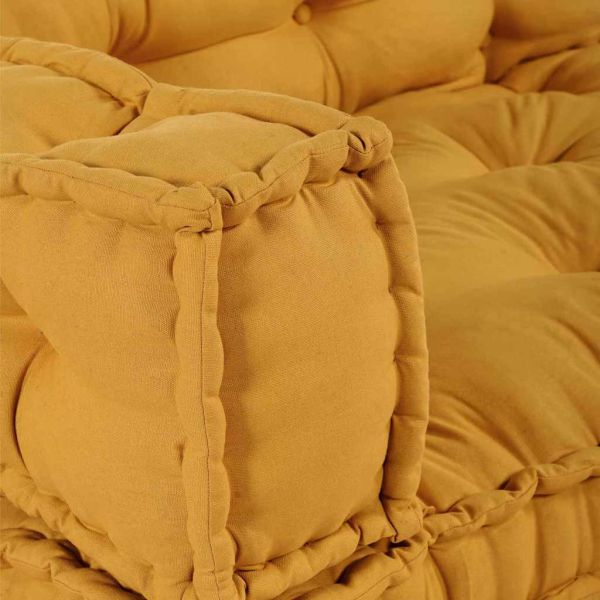 Кушон за палетен диван 3 pcs Жълто 120 x 80 x 38 см Текстил