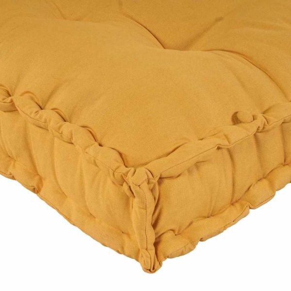 Кушон за палетен диван 3 pcs Жълто 120 x 80 x 38 см Текстил