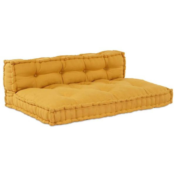 Кушон за палетен диван 2 pcs Жълто 120 x 80 x 38 см Текстил