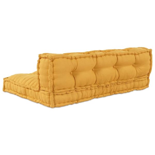 Кушон за палетен диван 2 pcs Жълто 120 x 80 x 38 см Текстил